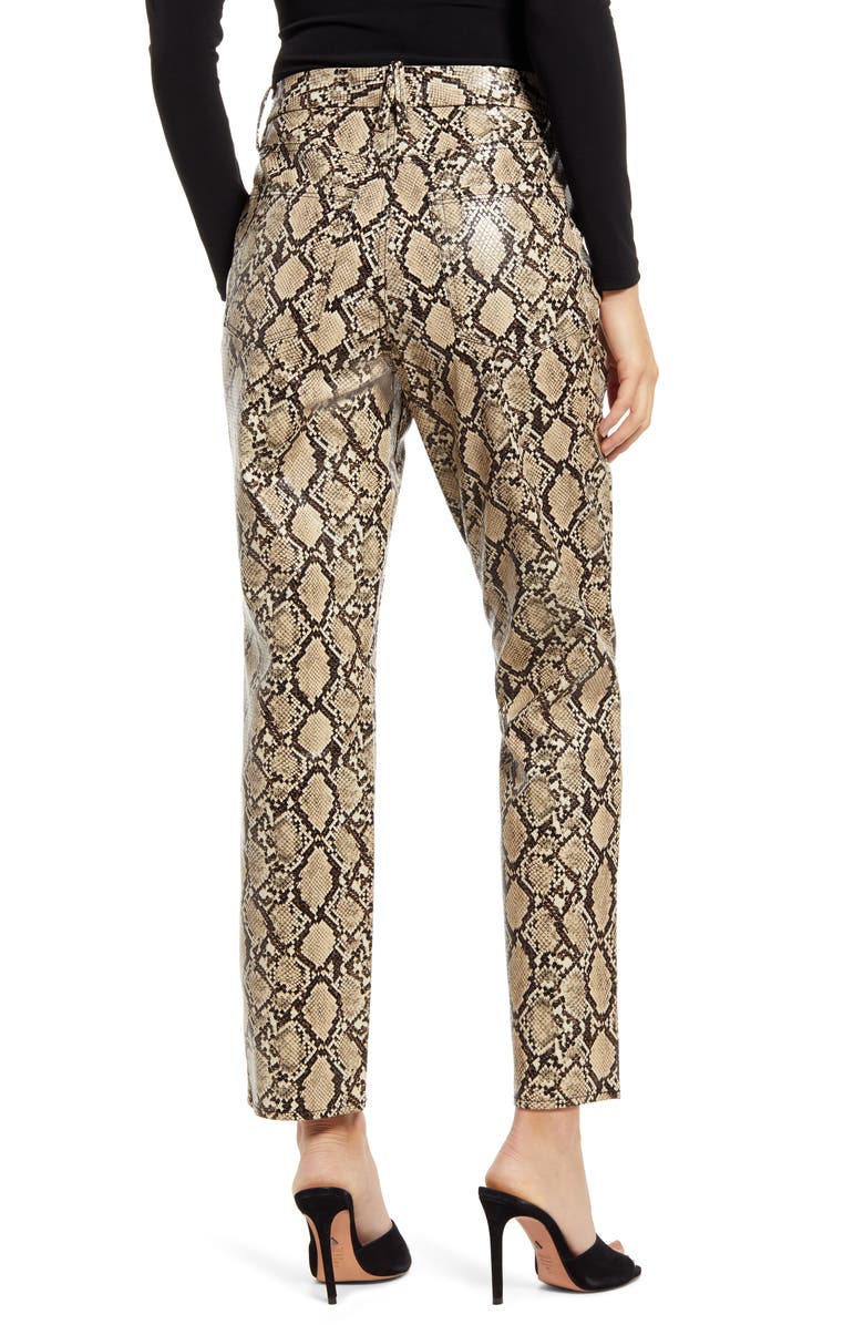 Good American Good Classic Snakeskin Print Pants, Alternate, color, 