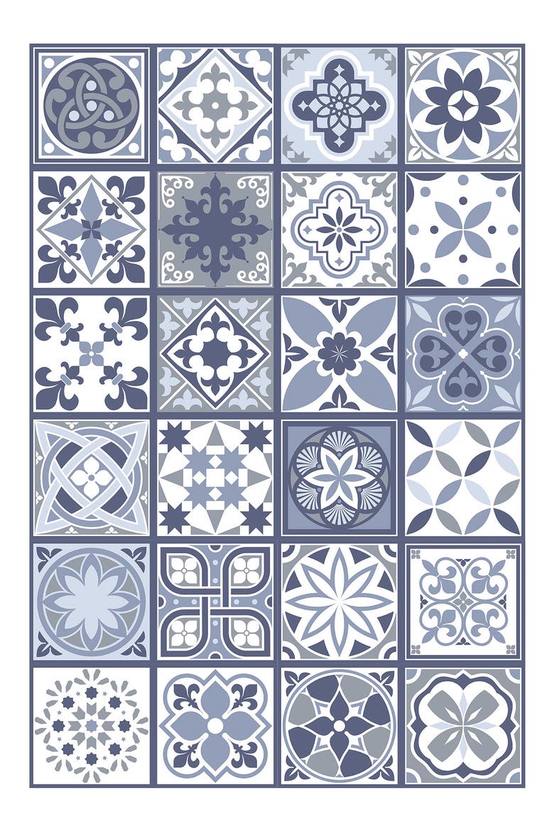 Lisbon Blue Tile Sticker Decal, Main, color, BLUE