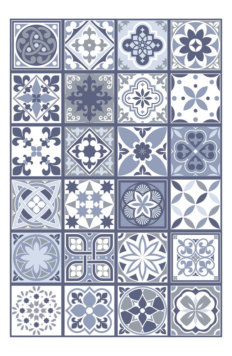 WALPLUS Lisbon Blue Tile Sticker Decal, Main, color, 