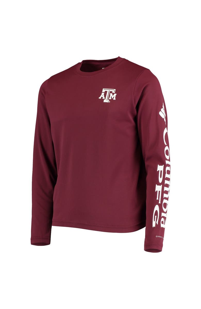 Columbia Youth Maroon Texas A&M Aggies PFG Terminal Tackle Long Sleeve Omni-Shade T-Shirt, Alternate, color, Maroon