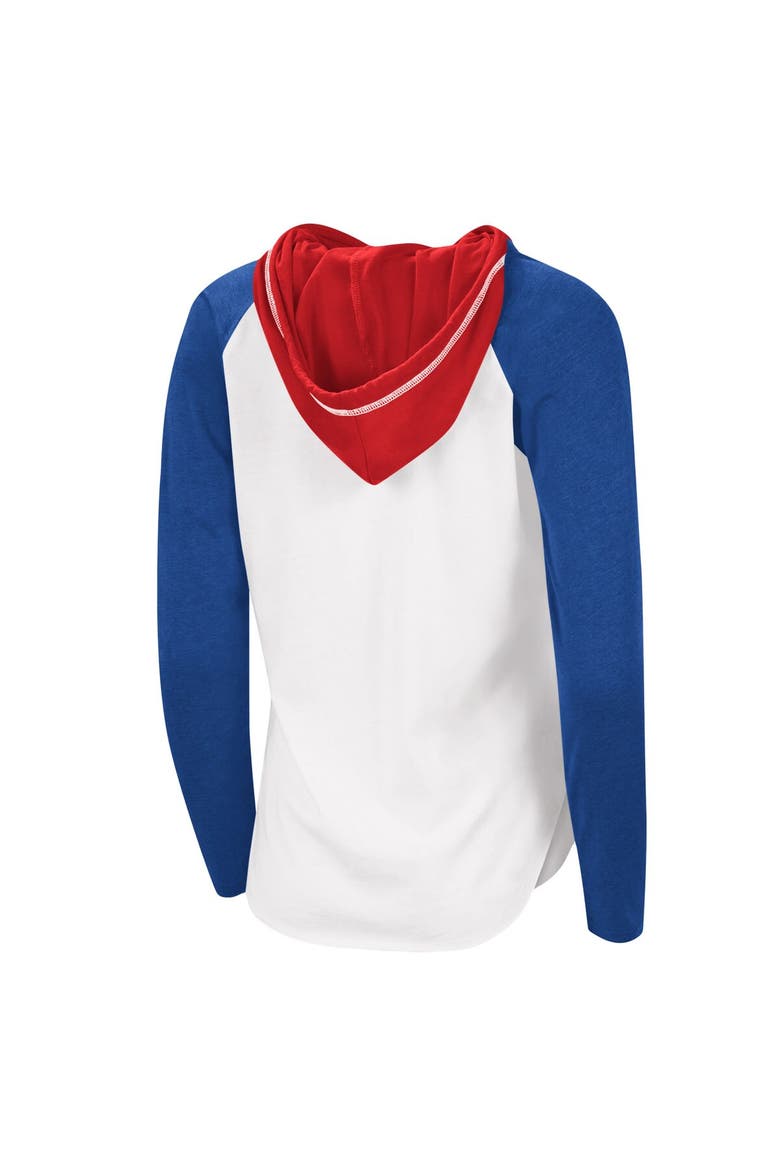 Women's G-III 4Her by Carl Banks White Philadelphia 76ers MVP Raglan Hoodie Long Sleeve T-Shirt, Alternate, color, White