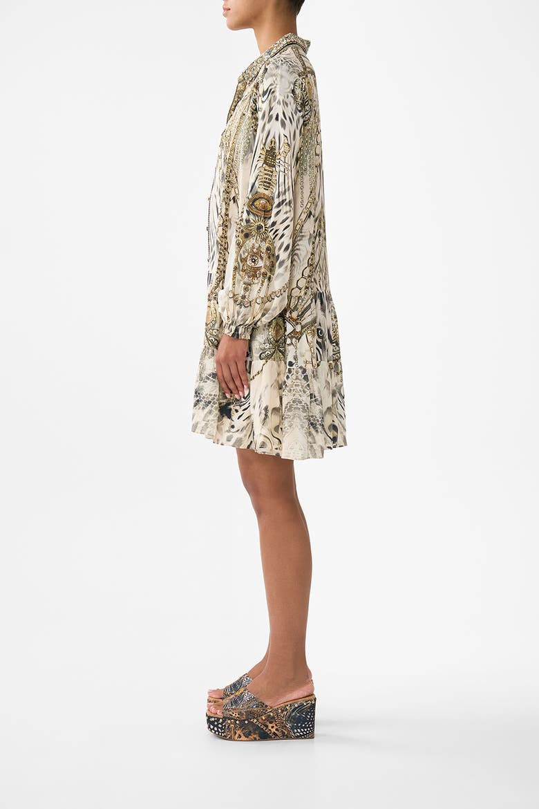 Long Sleeve Tiered Short Dress, Alternate, color, Lady Lionheart