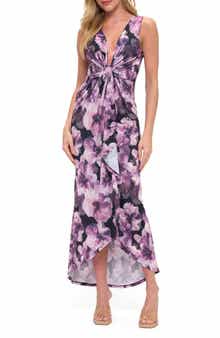 O.L. Floral Twist Front High-Low Dress