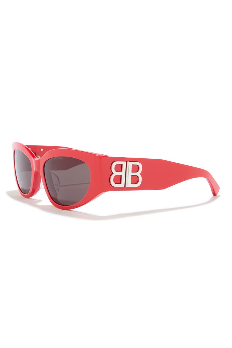 55mm Cat Eye Sunglasses, Alternate, color, RED RED GREY