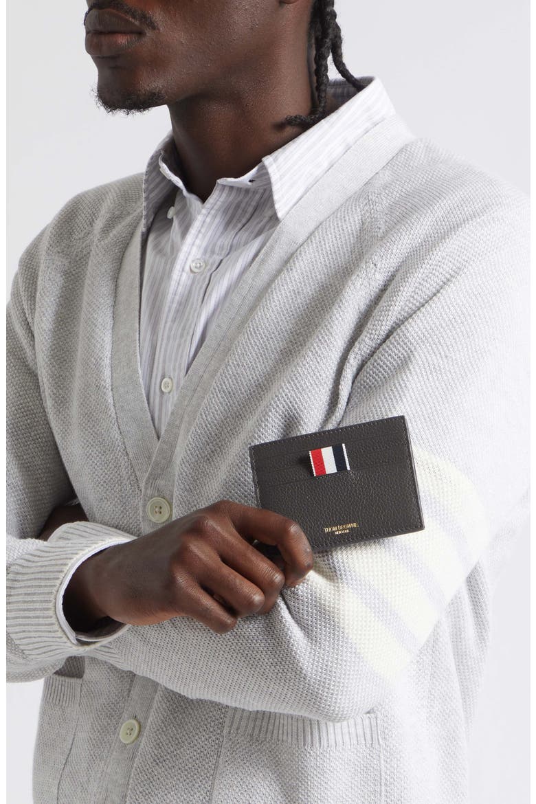 Leather Card Holder, Alternate, color, DARK GREY