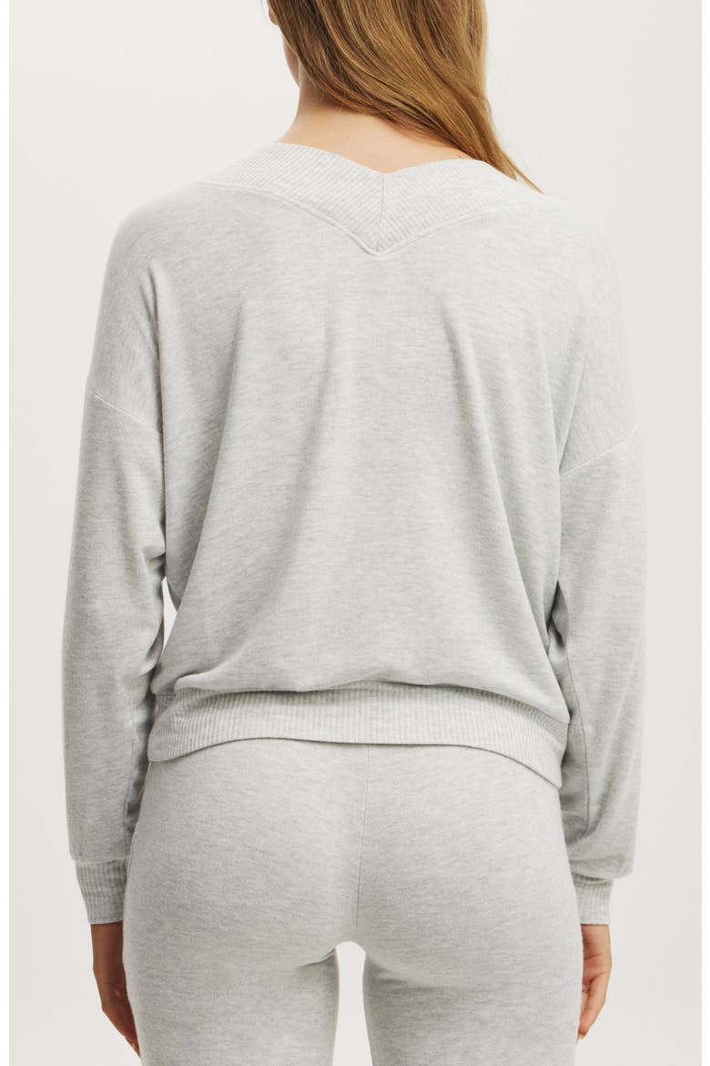 Super Soft Deep V Sweater, Alternate, color, Grey Marle