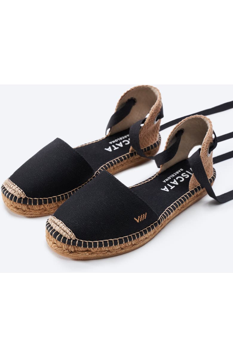VISCATA Candell Canvas Espadrille Flats, Alternate, color, Black