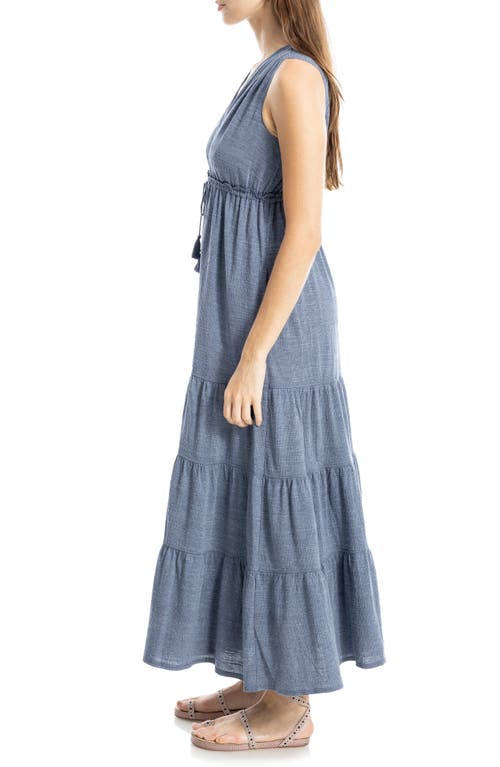 Max Studio Tassel Tie Maxi Dress In Blue