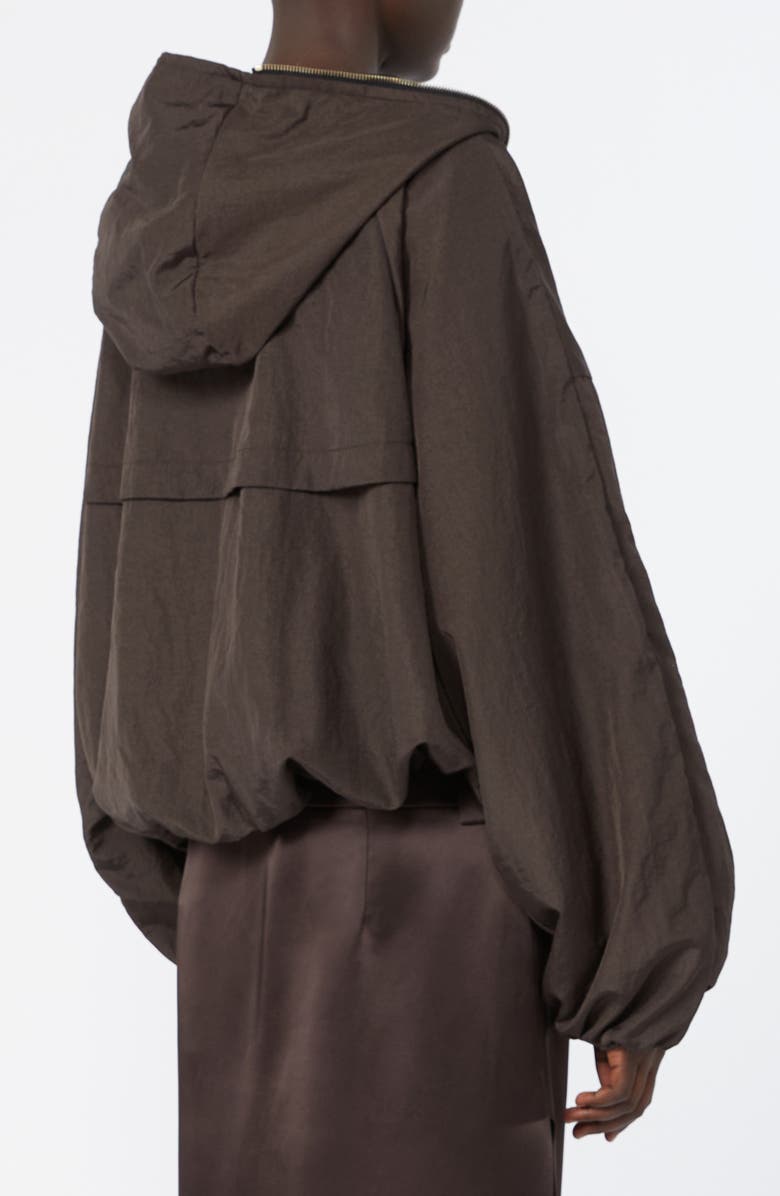 SPORTMAX Water Repellent Oversize Hooded Rain Jacket, Alternate, color, Dark Brown