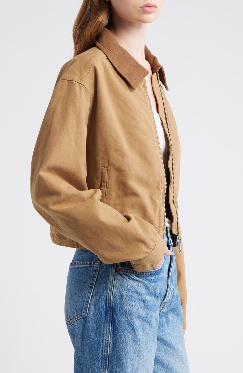 Reformation Briar Crop Utility Jacket, Alternate, color, Tawny