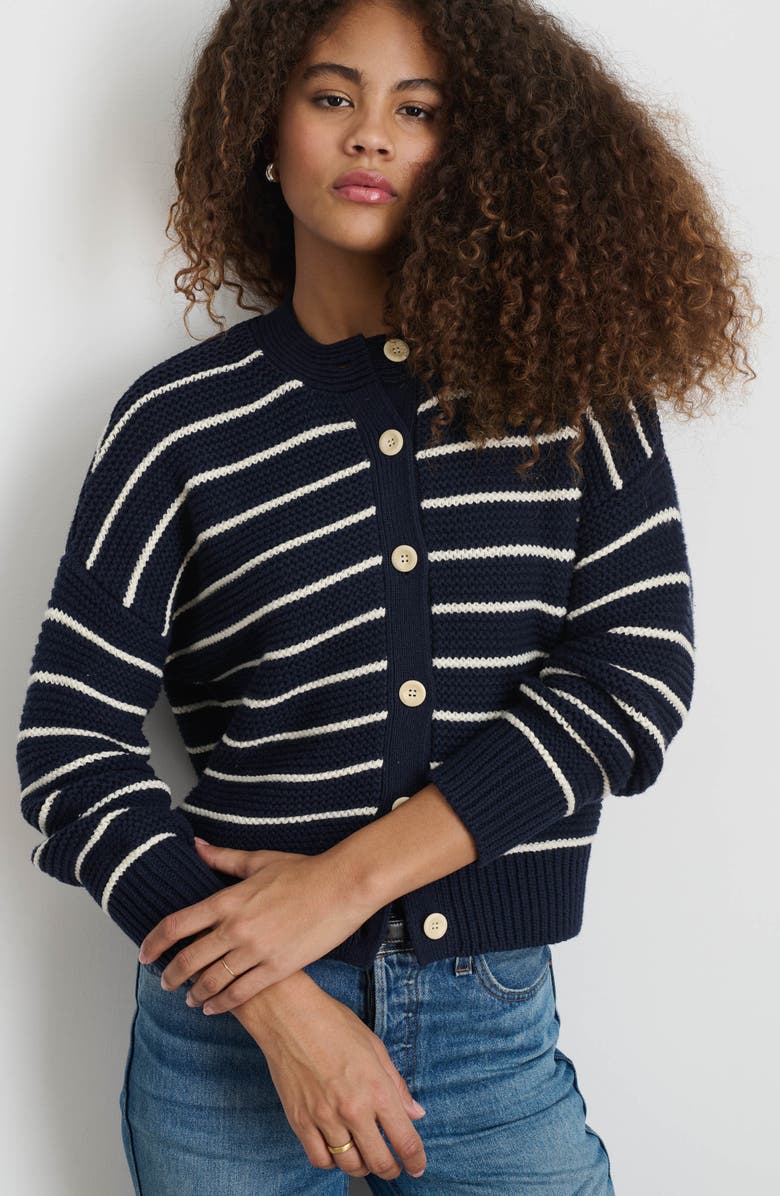 Alex Mill Nico Chunky Stripe Cotton Cardigan, Alternate, color, 