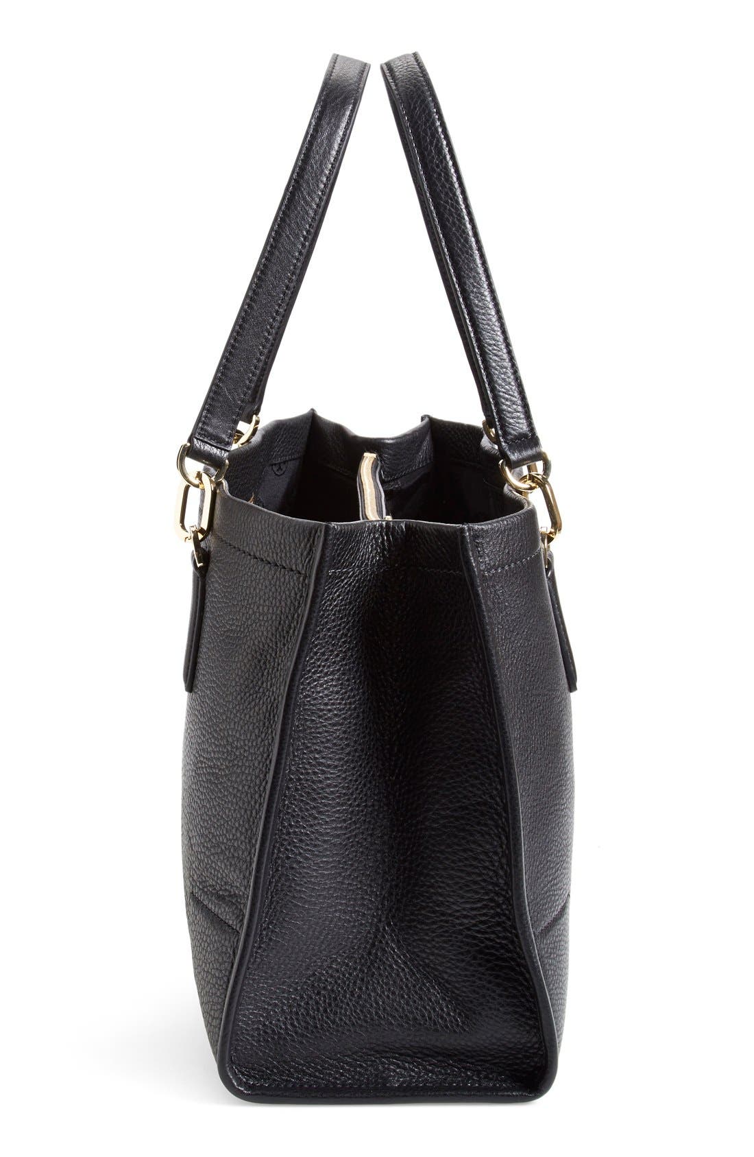 'Britten' Leather Tote, Alternate, color, BLACK