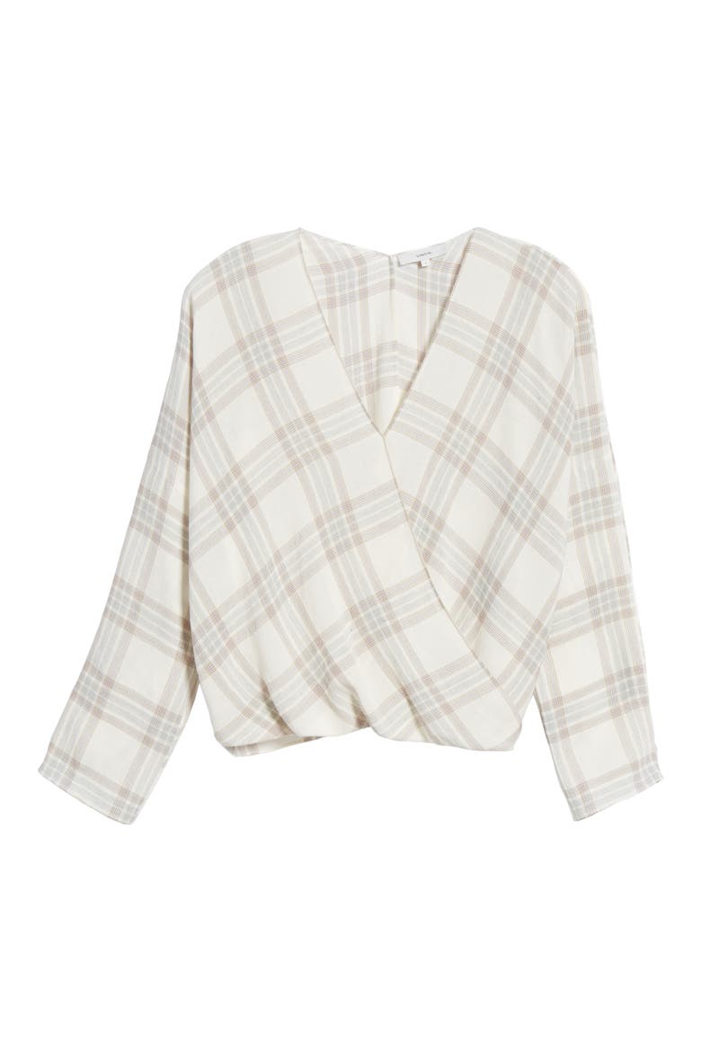 Plaid Crossover Top, Alternate, color, OFF WHITE