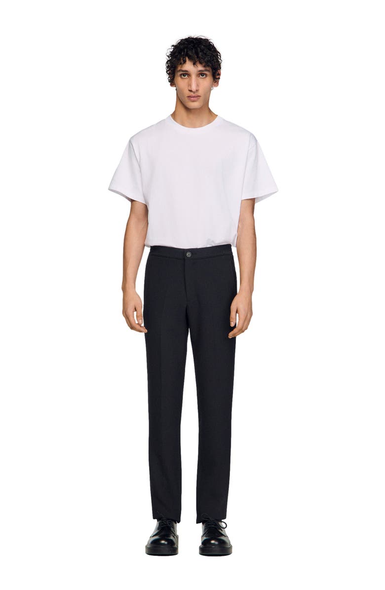 SANDRO Jersey trousers, Alternate, color, Black
