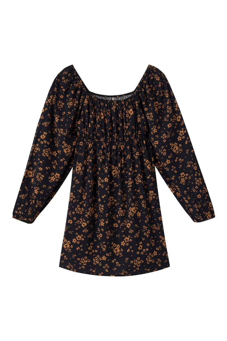 Kids' Adrian Maya Floral Dress, Main, color, BLACK
