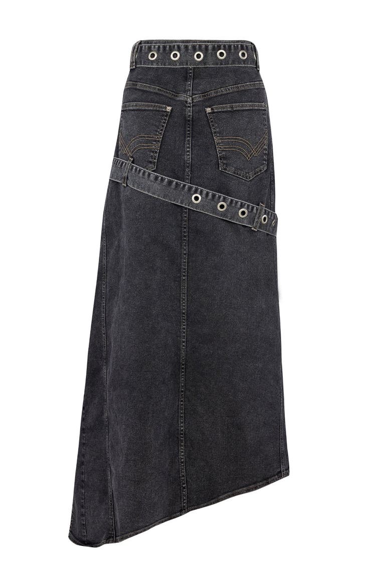 Your *Itch Colorblocked Denim Skirt, Alternate, color, BLACK