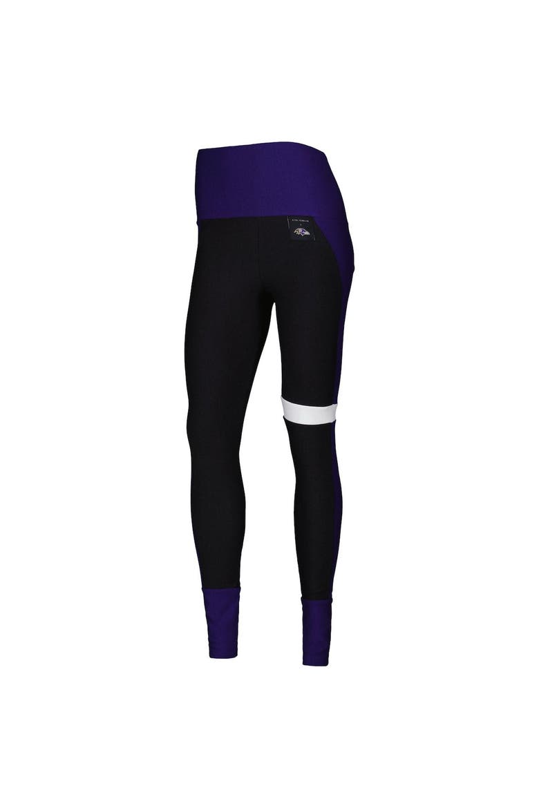 Women's KIYA TOMLIN Black/Purple Baltimore Ravens Colorblock Tri-Blend Leggings, Alternate, color, Black
