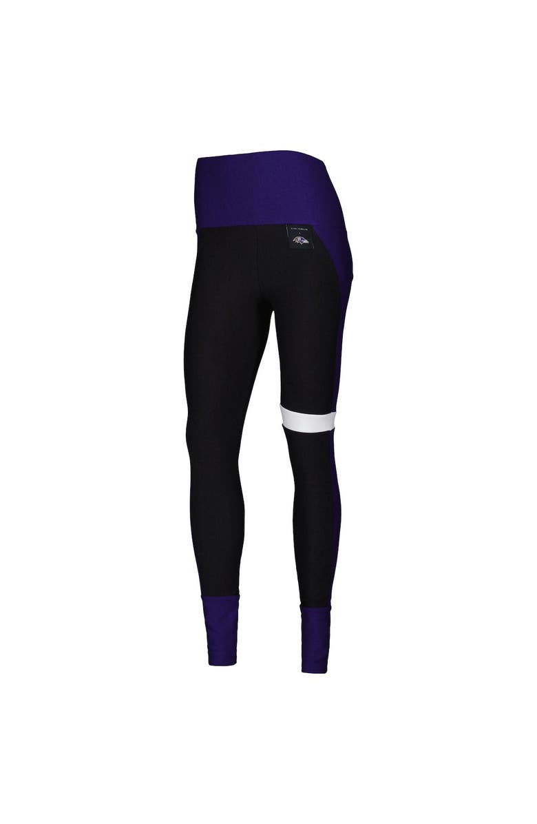 KIYA TOMLIN Women's KIYA TOMLIN Black/Purple Baltimore Ravens Colorblock Tri-Blend Leggings, Alternate, color, 