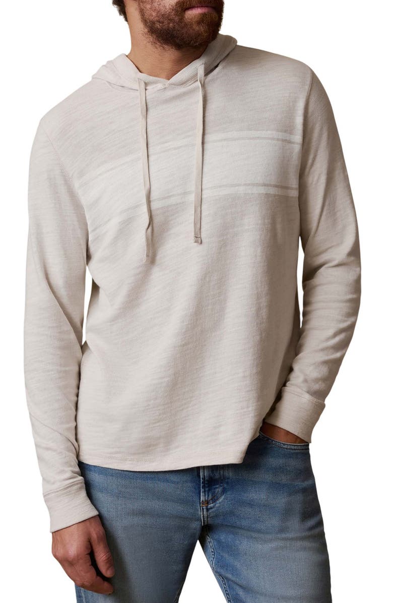 Faherty Sunwashed Slub Organic Cotton Hoodie, Main, color, Ice Grey Surf Stripe