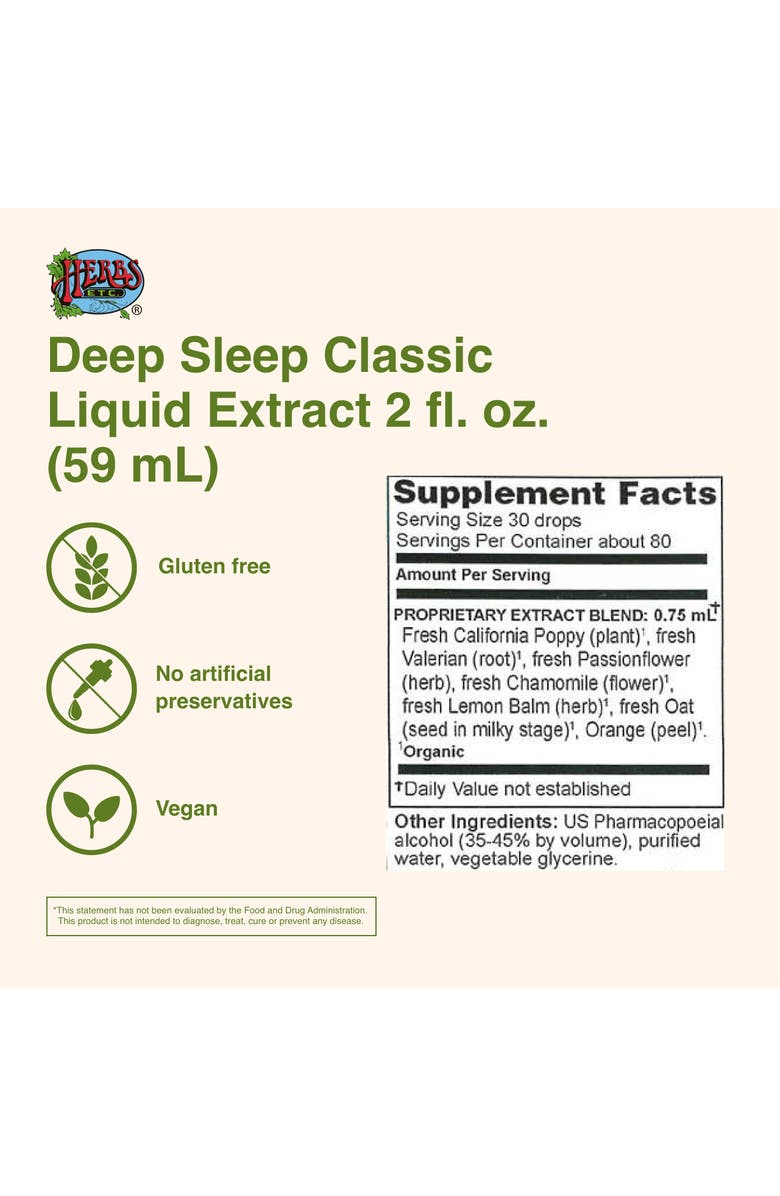 Herbs Etc. Deep Sleep, 2 FZ, Alternate, color, NO COLOR