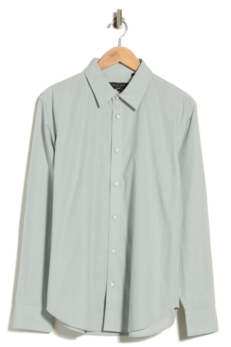 Griffin Stripe Long Sleeve Cotton Button-Up Shirt, Main, color, GREY MULTI