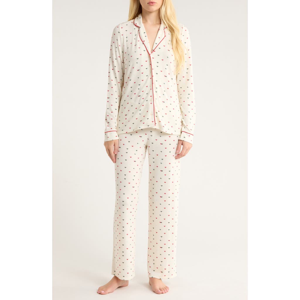 Nordstrom Brushed Hacci Pajamas In Neutral