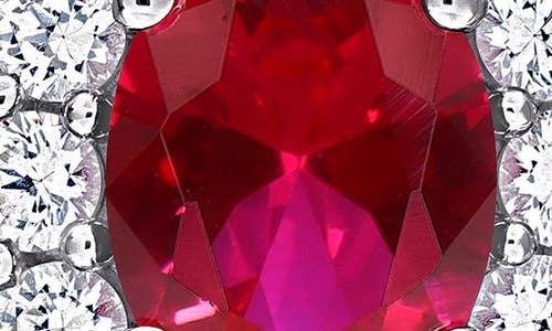 Delmar Diamond & Lab Created Ruby Pendant Necklace In Red