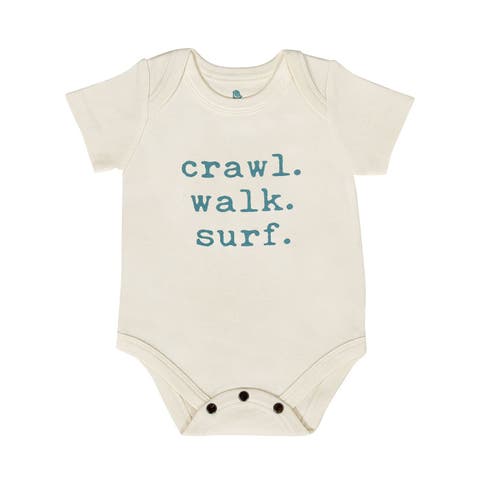 Organic Baby Graphic Bodysuit |  Crawl Walk Surf (baby)