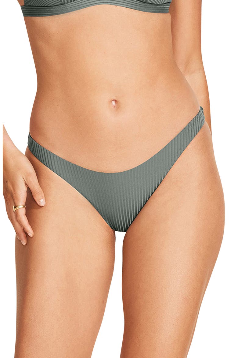 California High Leg Bikini Bottoms, Main, color, GREEN