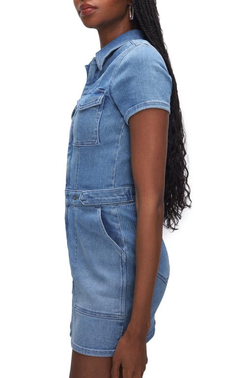 GOOD AMERICAN GOOD AMERICAN FIT FOR SUCCESS DENIM UTILITY DRESS