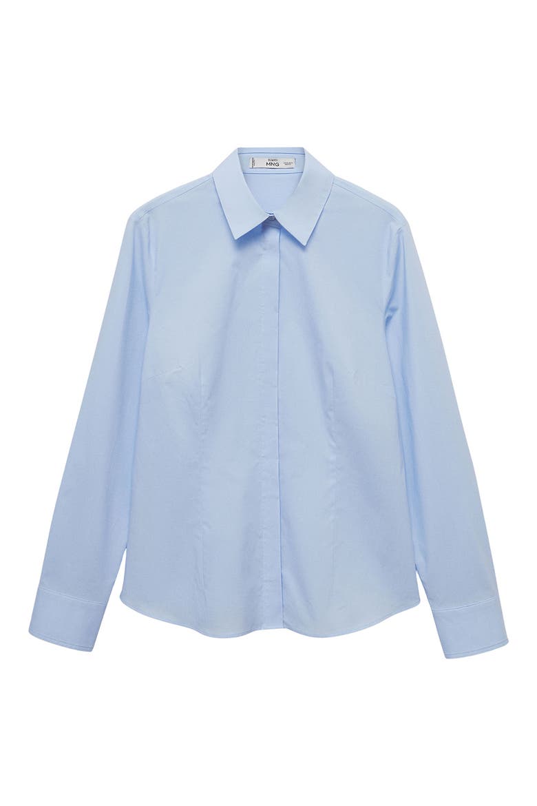 Fitted Button-Up Shirt, Alternate, color, SKY BLUE