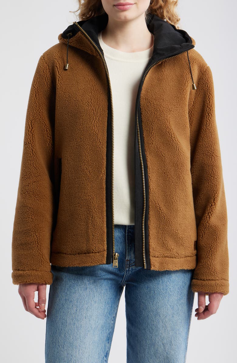 Pendleton Cottonwood Fleece Hooded Jacket, Main, color, Bronze Autumn Star