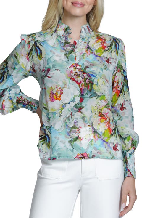 Print High Neck Shirt