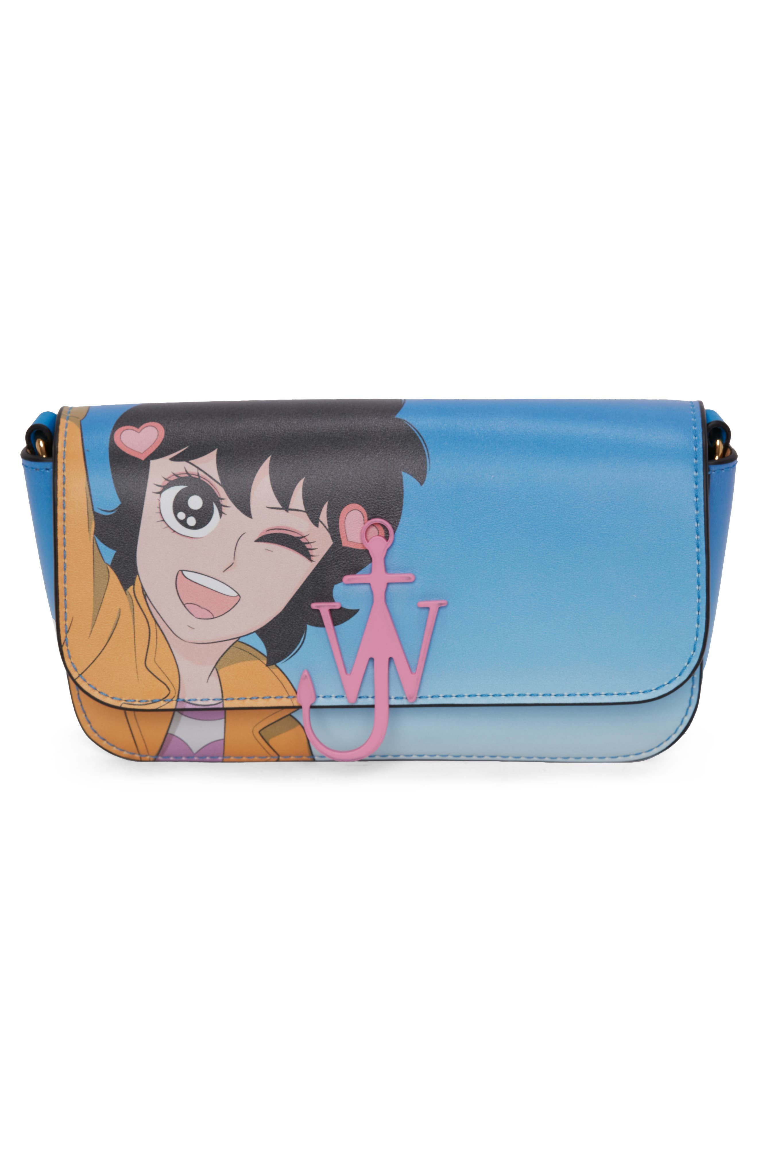 JW Anderson x 'Run Hany' Chain Baguette Anchor Leather Crossbody Bag, Alternate, color, 