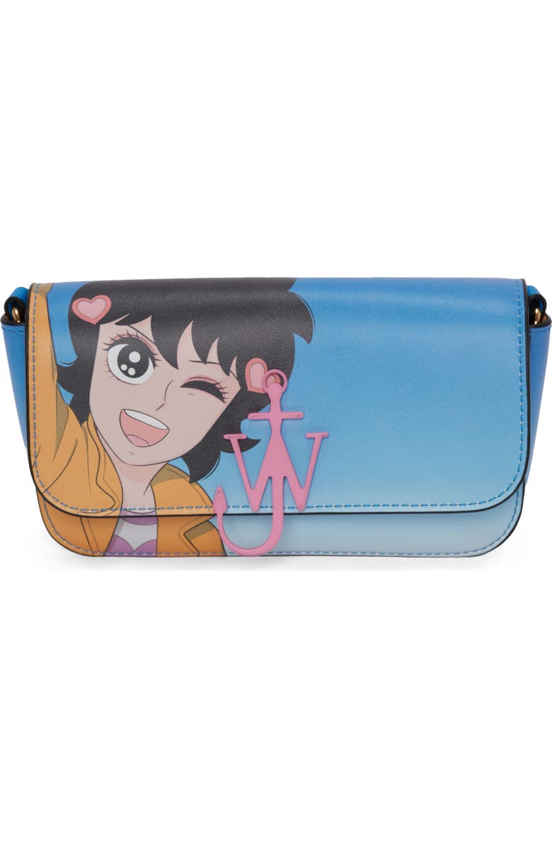 JW Anderson x 'Run Hany' Chain Baguette Anchor Leather Crossbody Bag, Alternate, color,