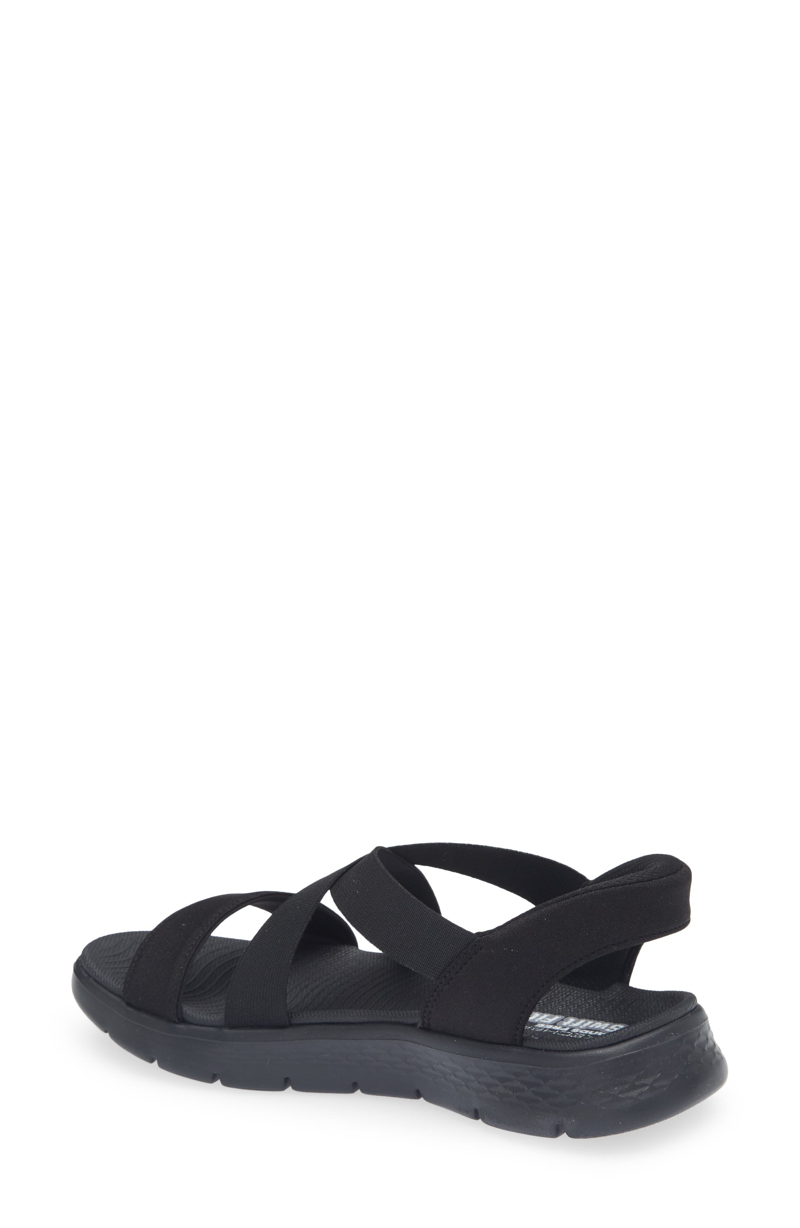 SKECHERS <p>Swift-Fit Go Walk Flex Glimmer Up Sandal (Women)</p>, Alternate, color, Black