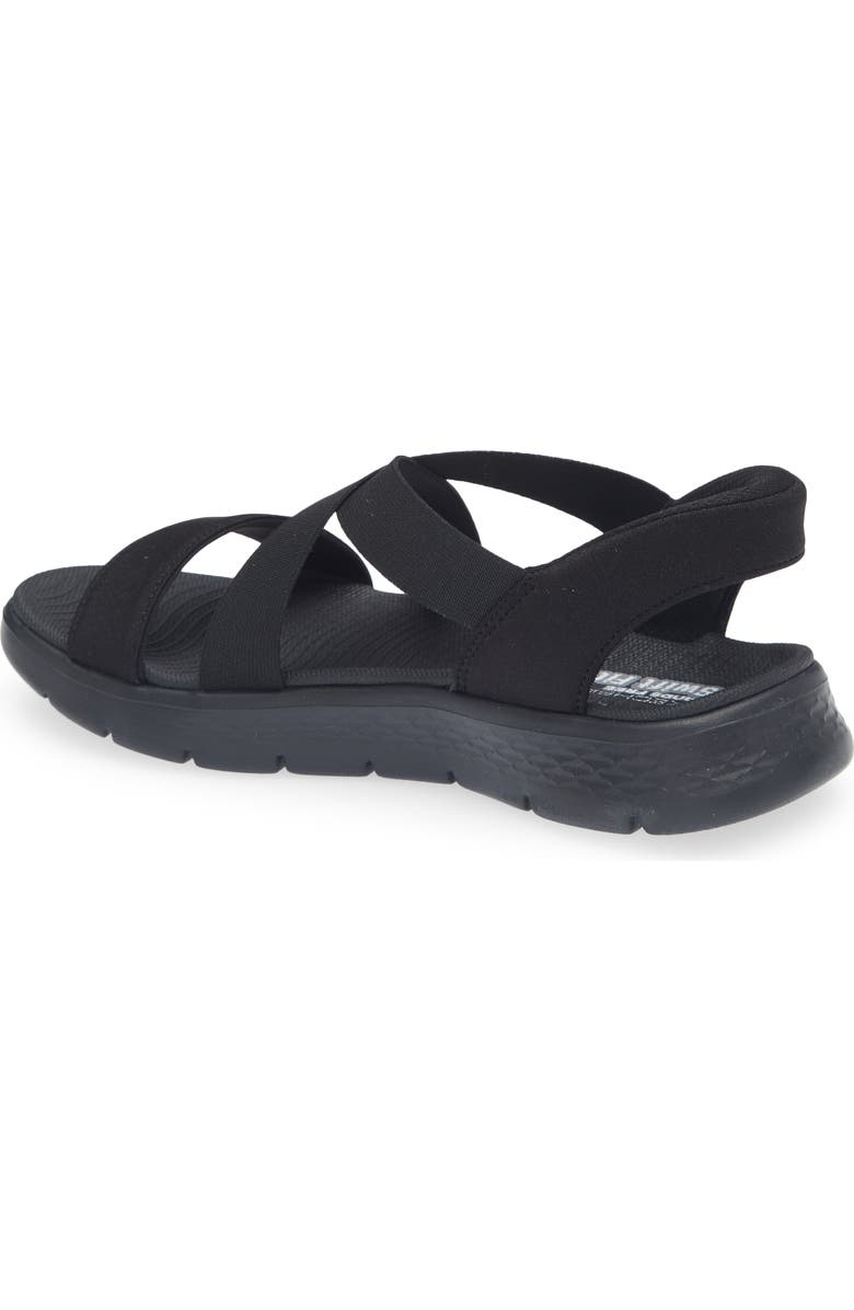 SKECHERS <p>Swift-Fit Go Walk Flex Glimmer Up Sandal (Women)</p>, Alternate, color, Black