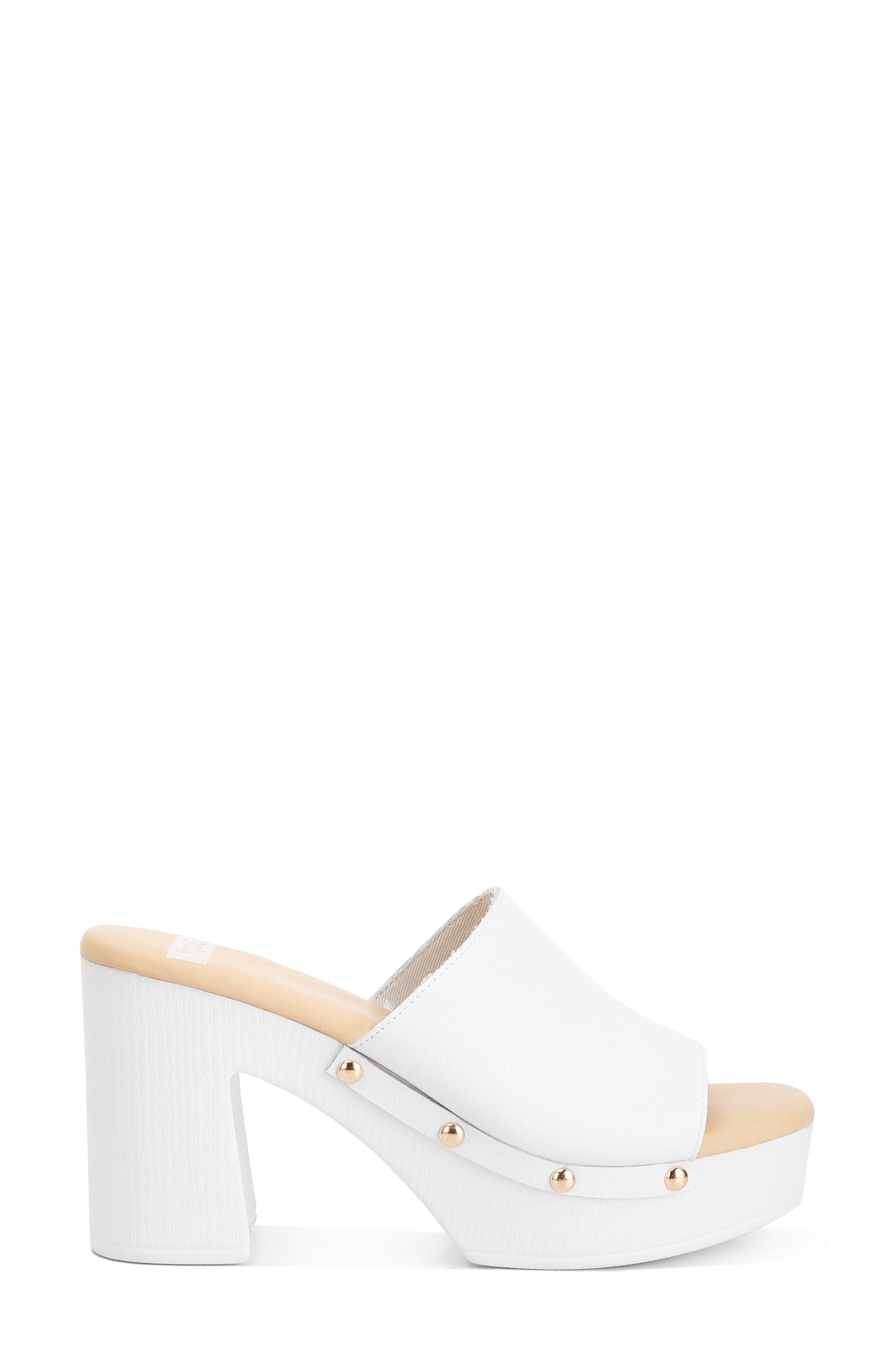Drew Recycled Leather Platform Sandal, Alternate, color, WHITE