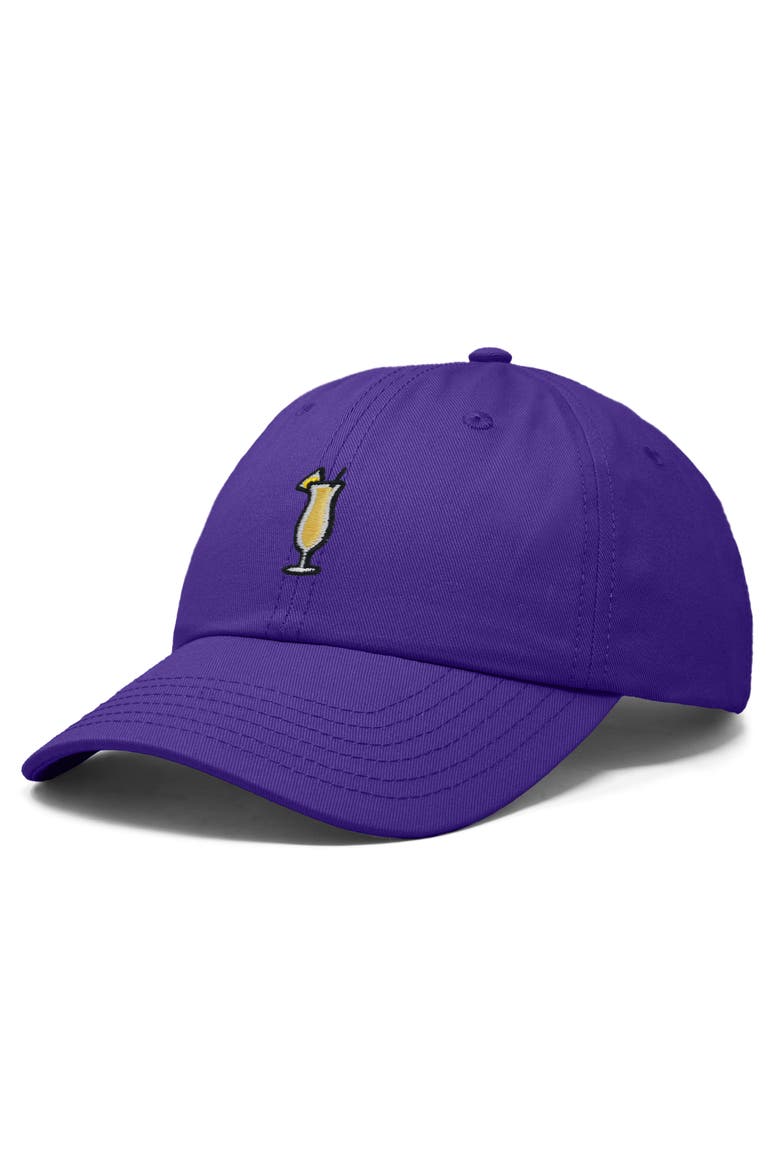 Pina Colada Embroidered Dad Cap, Alternate, color, Purple