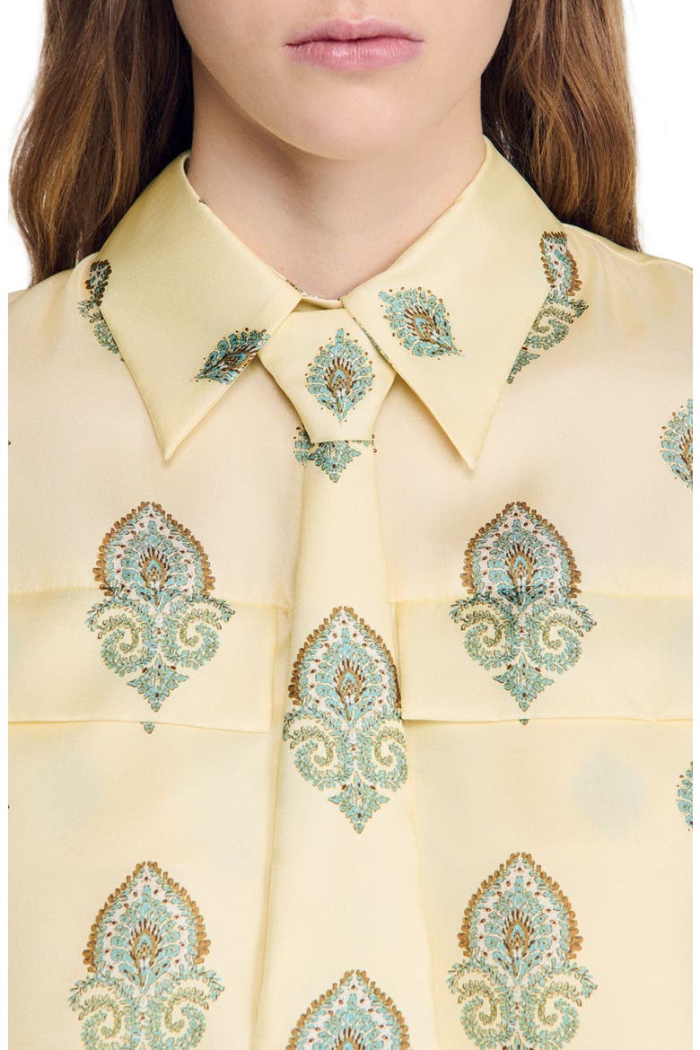 Paisley print crop top, Alternate, color, Light yellow