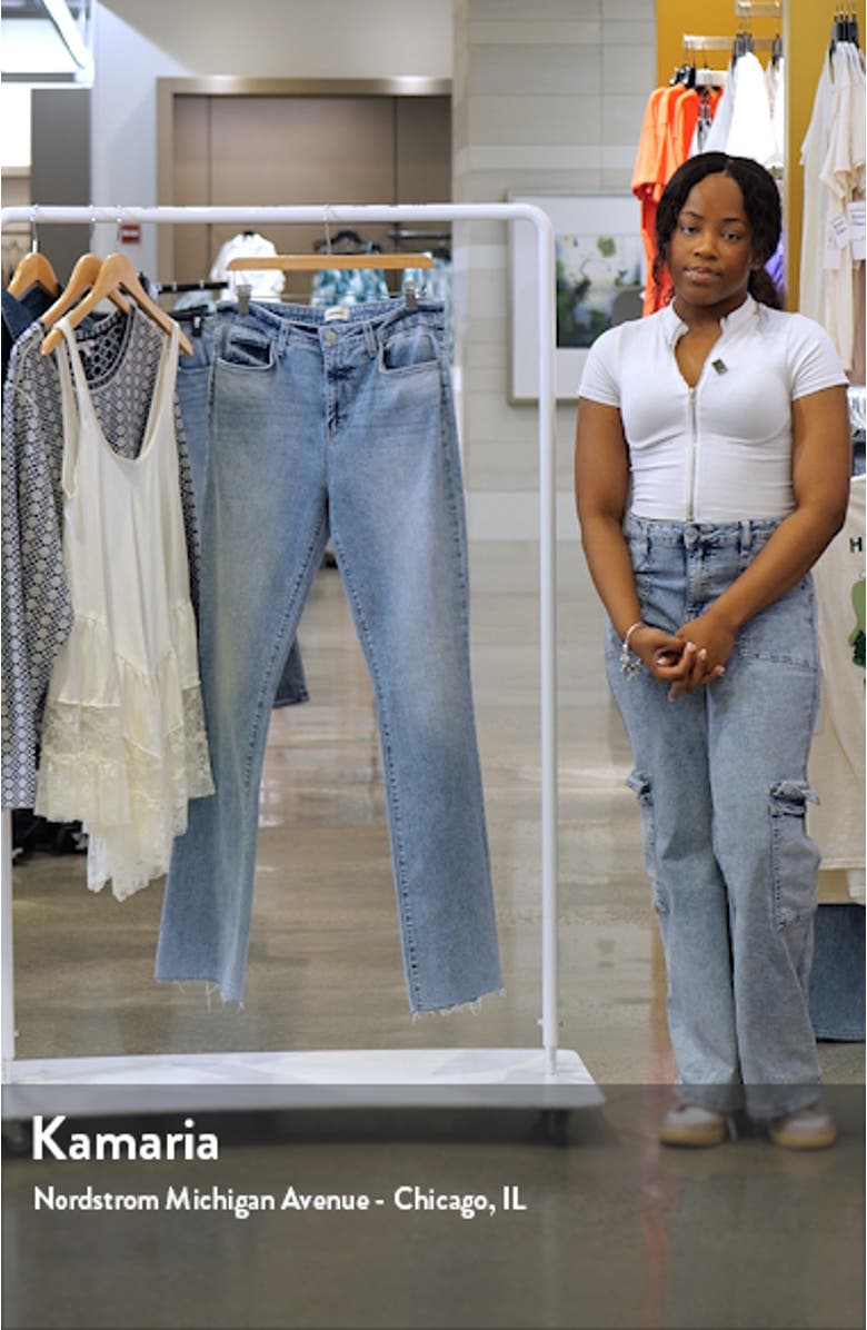 Ruth High Waist Raw Hem Straight Leg Jeans, sales video thumbnail