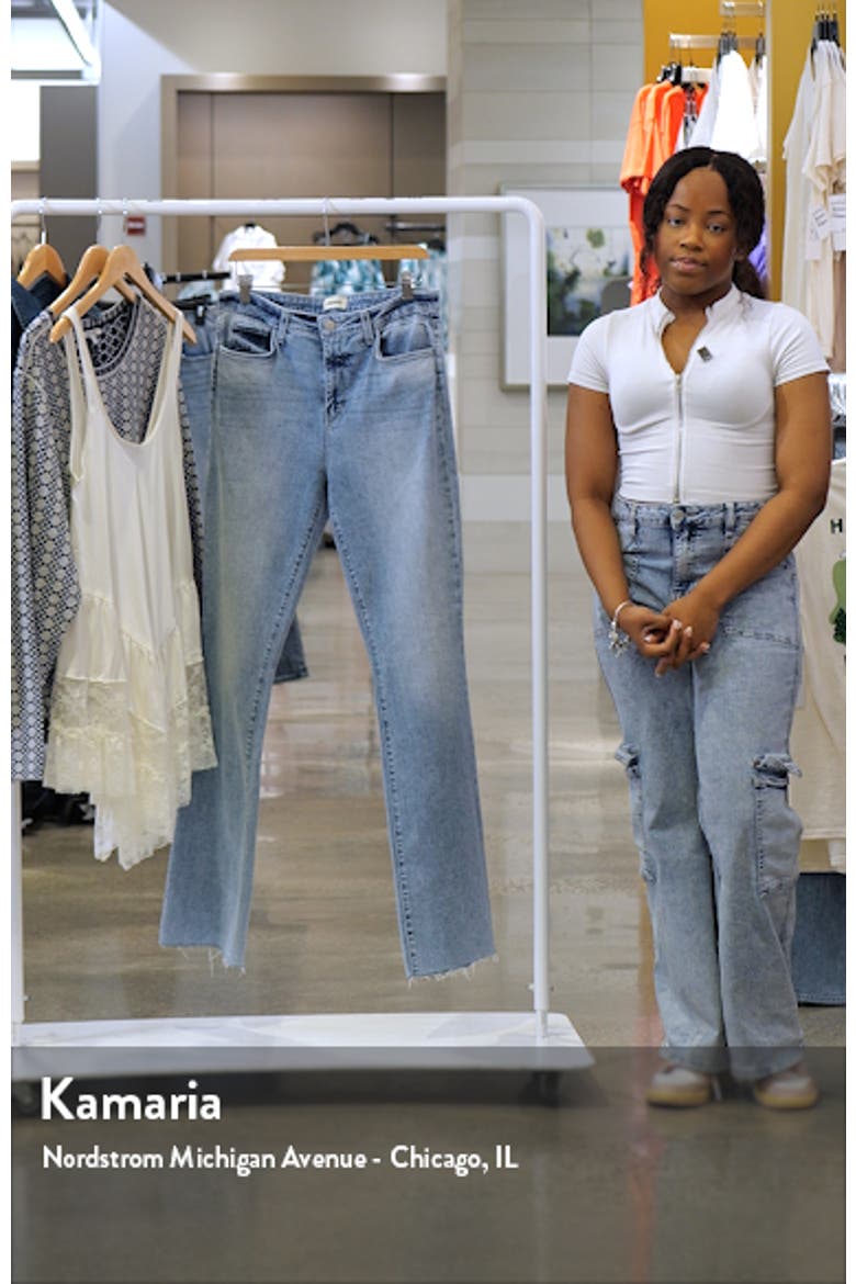 Ruth High Waist Raw Hem Straight Leg Jeans video