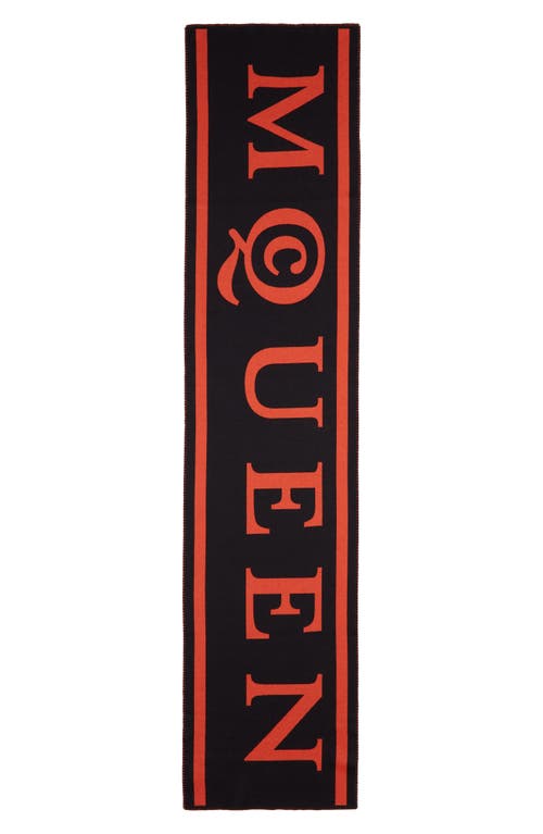 Alexander Mcqueen Mcqueen Logo Jacquard Wool Scarf