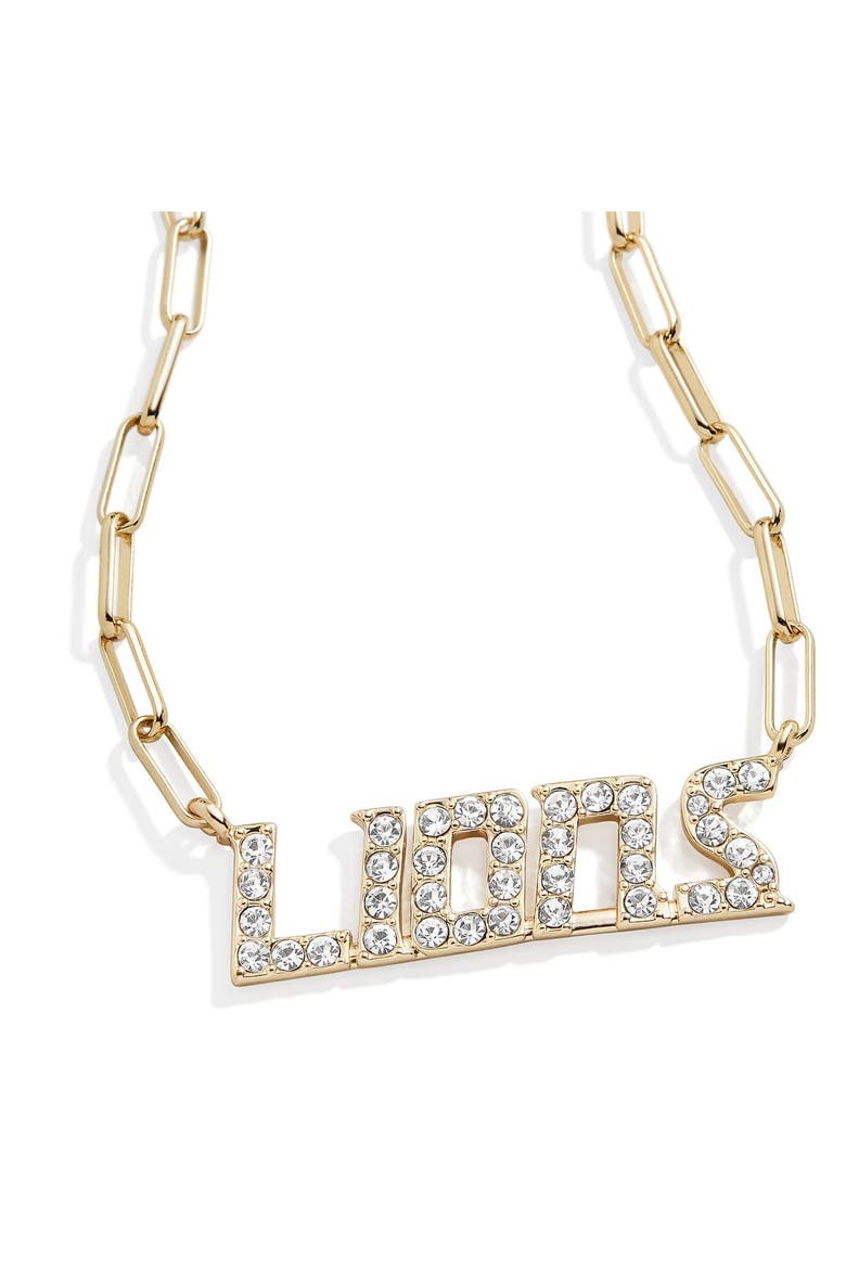 Women's BaubleBar Detroit Lions Paperclip Chain Necklace, Main, color, Gold
