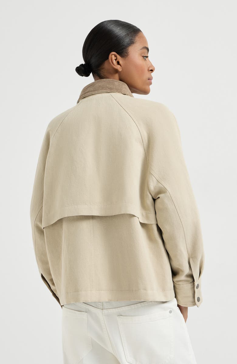 Brunello Cucinelli Canvas outerwear jacket, Alternate, color, Beige