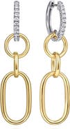 Gabriel & Co. Diamond Hollow Tube Huggie Hoop Drop Earrings