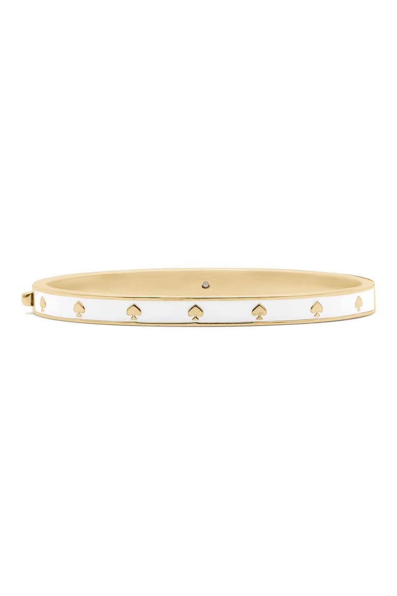 spot the spade enamel bangle bracelet, Main, color, WHITE