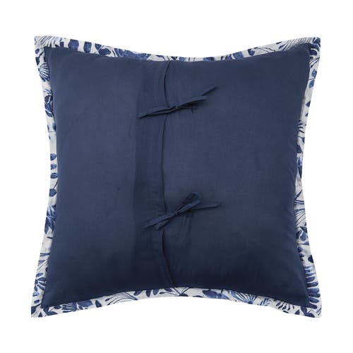 Carol & Frank 26" X 26" Starla Blue Floral Cotton Euro Sham In Blue