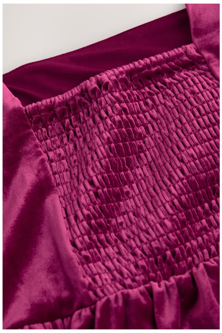 Square Neck Velvet Minidress, Alternate, color, PINK