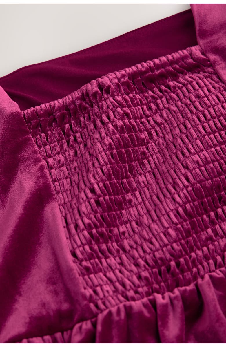 NEXT Square Neck Velvet Minidress, Alternate, color, Pink